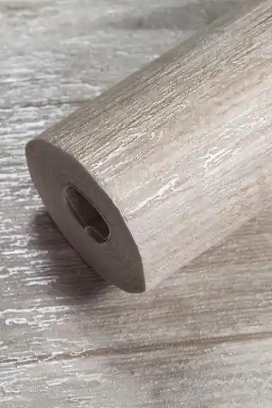 Rolled beige textured wallpaper with subtle distressed cream and tan finish