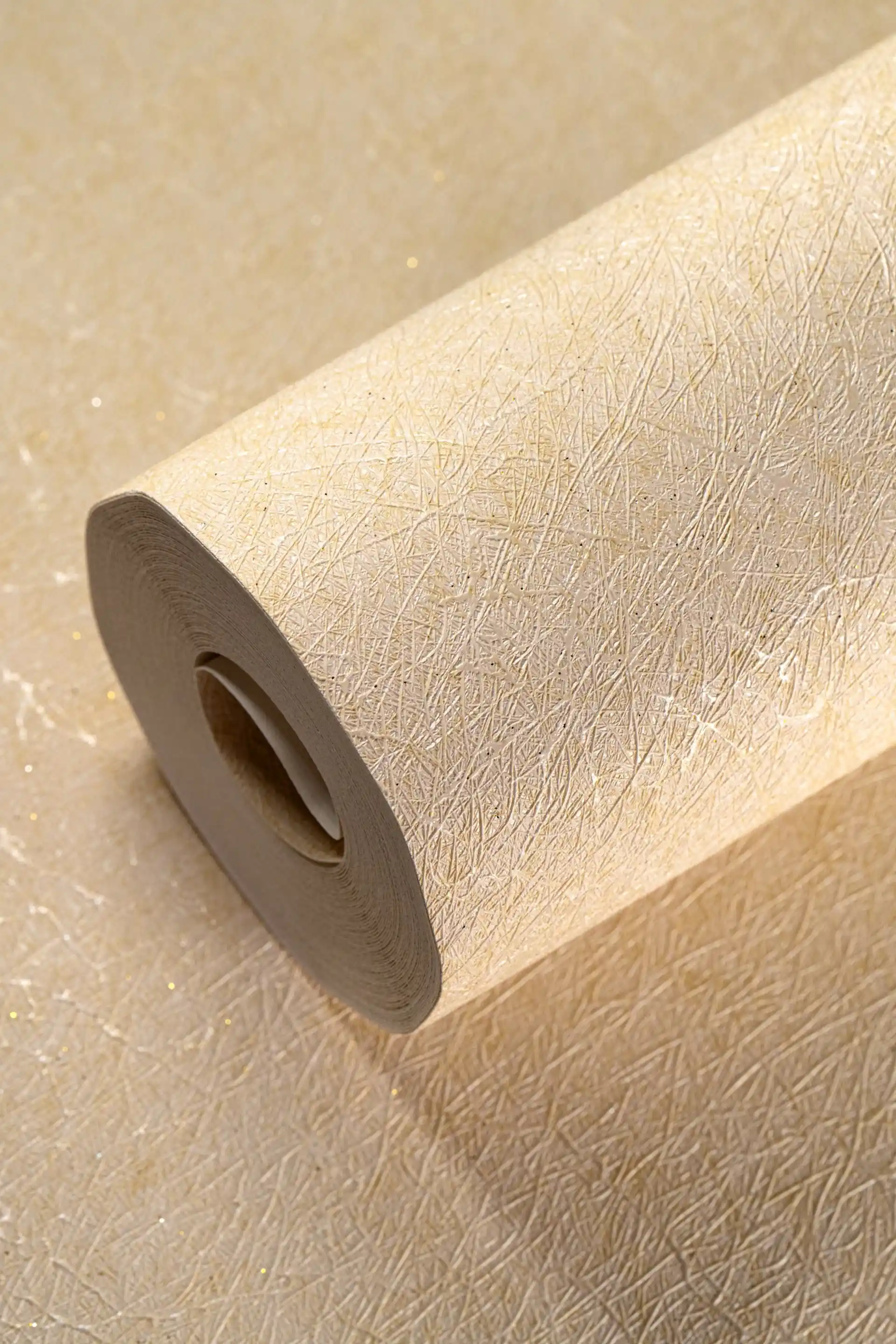 Cream Silk Texture Wallpaper for Walls with Soft Shiny Thread Finish