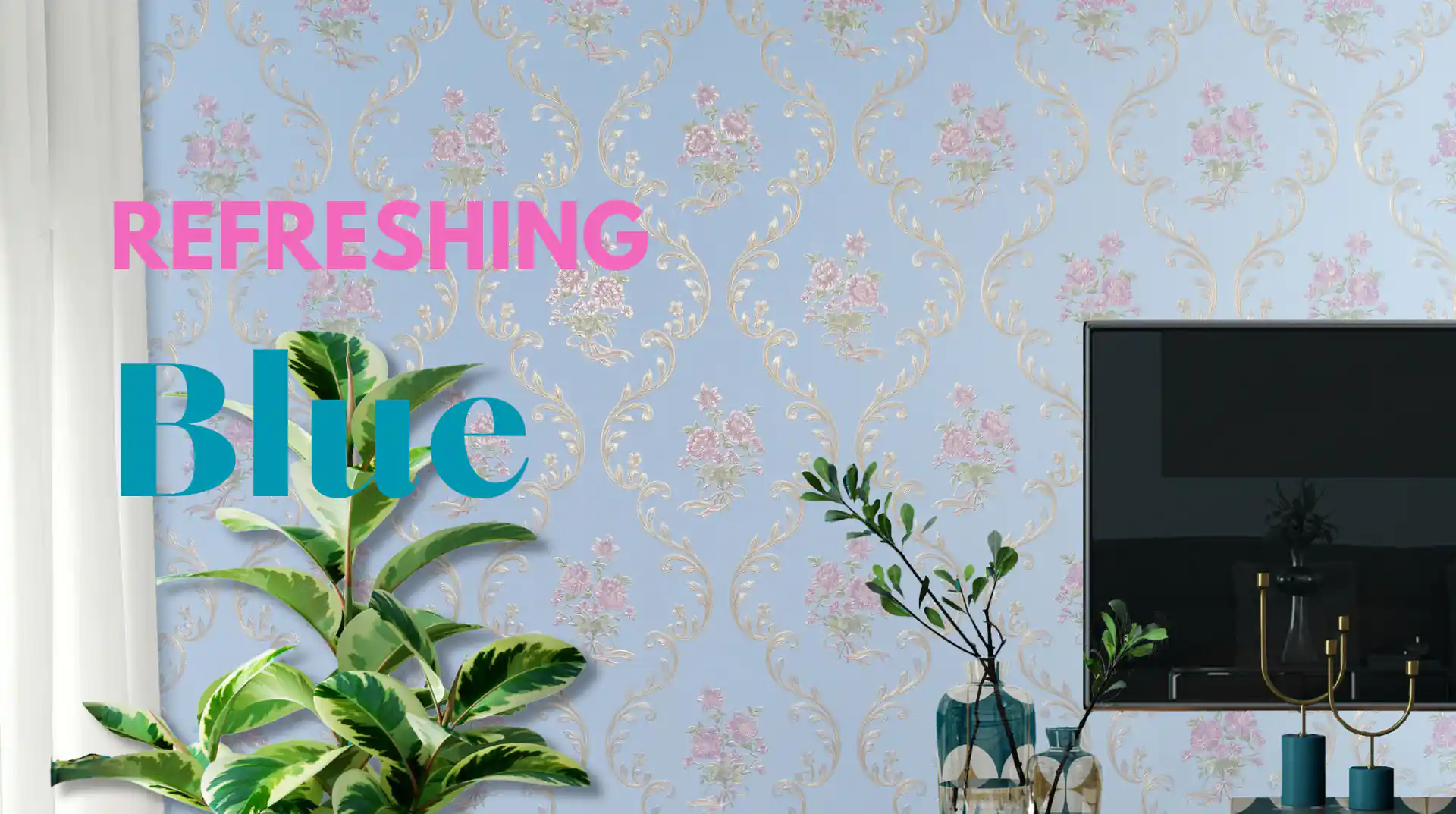 Blue Wallpaper for Living Room banner