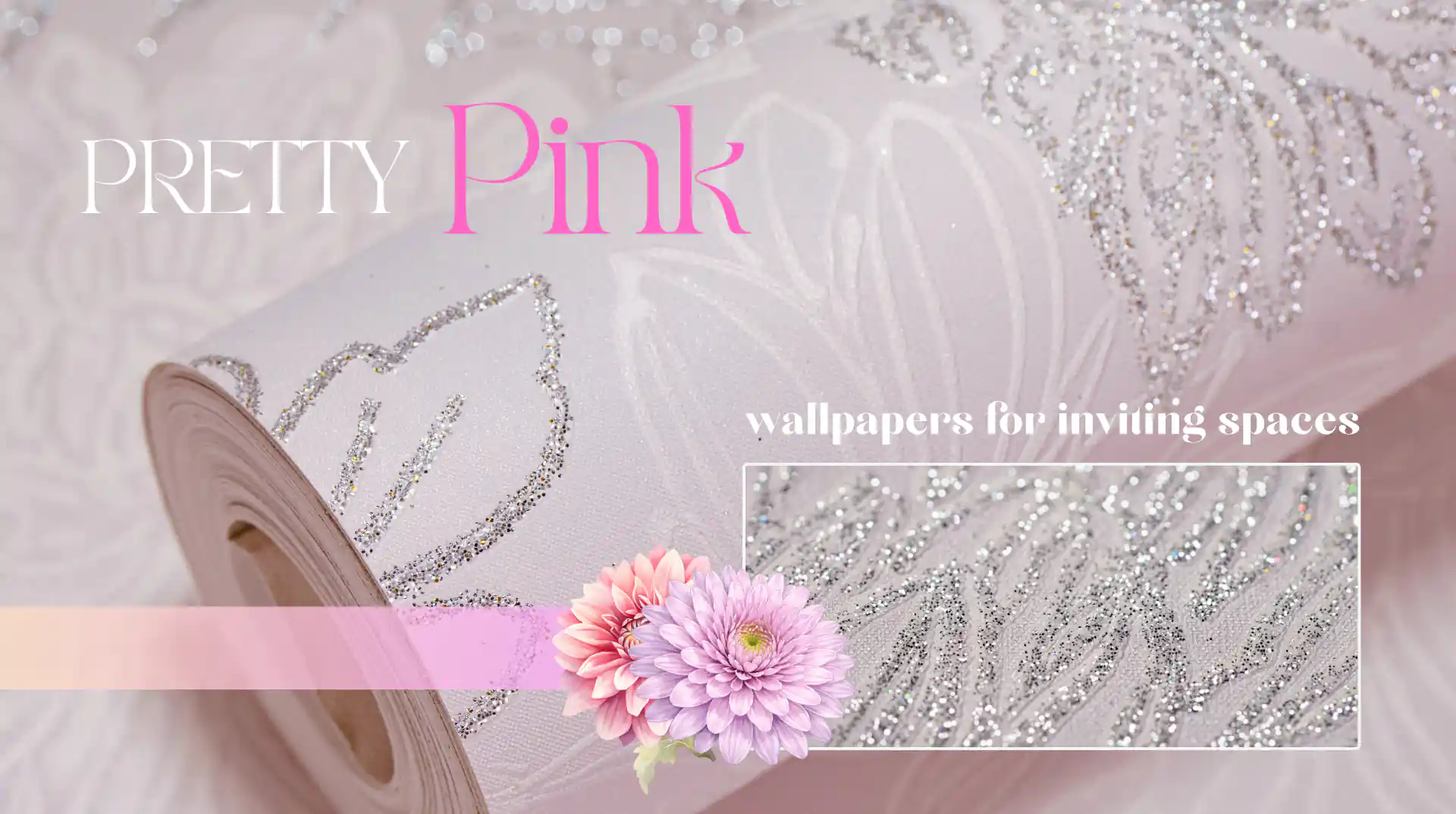 Pink Living Room Wallpaper banner