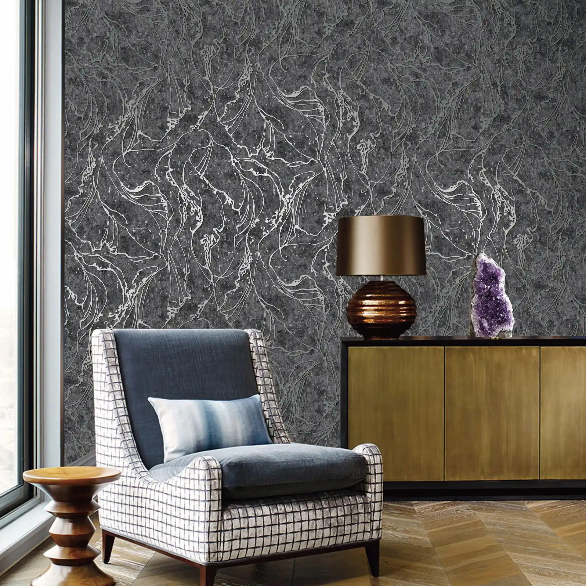 Grey Living Room Wallpaper | Shop at Piwall wallpaper
