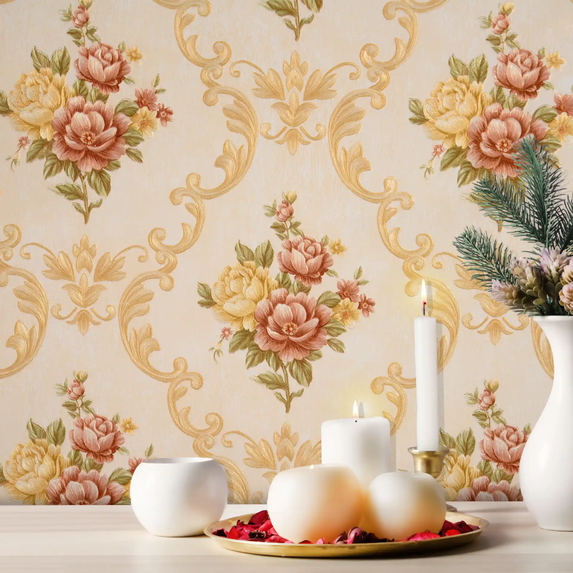Damask Wallpaper for Walls | Shop at Piwall wallpaper
