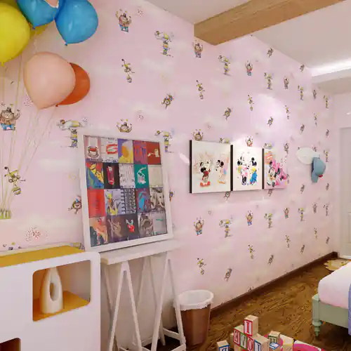 Pink Kids Room Wallpaper