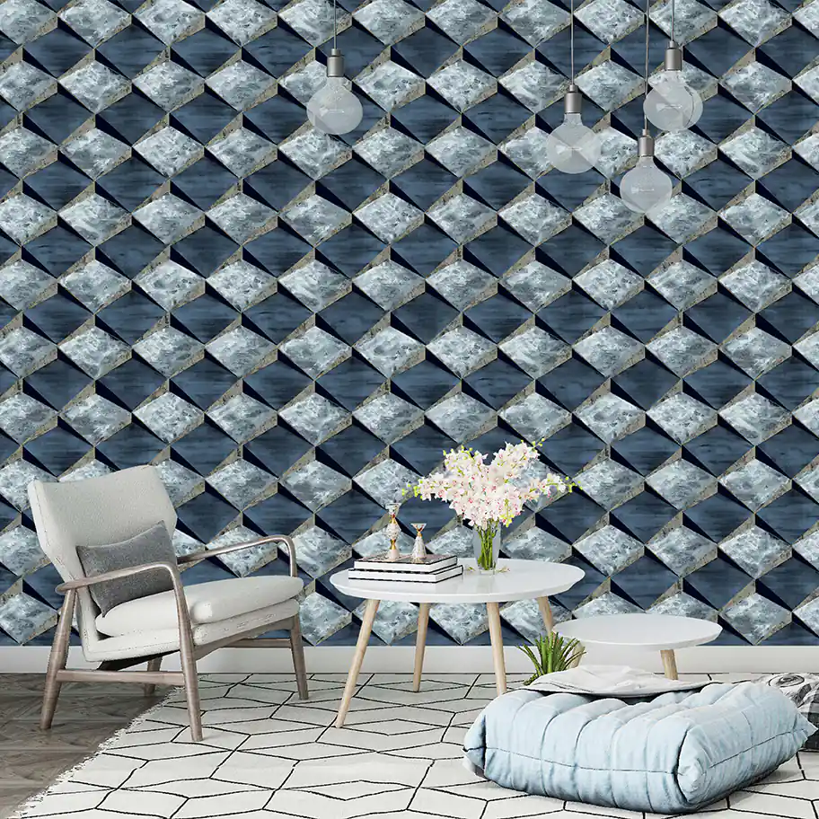 Turquoise Geometric Wallpaper | Shop At Piwall wallpaper